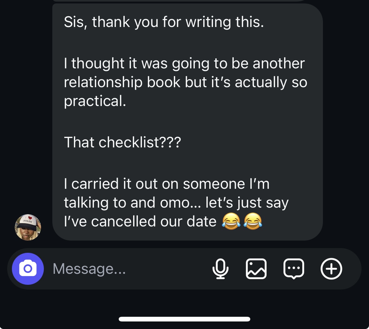 Reader message